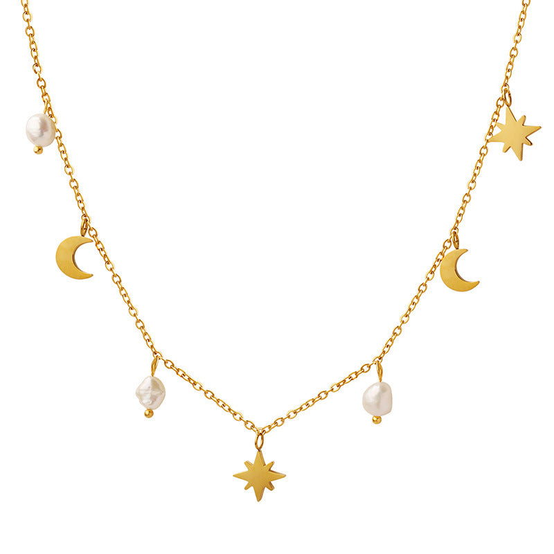 Celestial Pearl Choker Necklace - Aurora Adorn