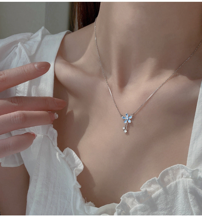Elegant Sterling Silver Flower Pendant Necklace - Aurora Adorn