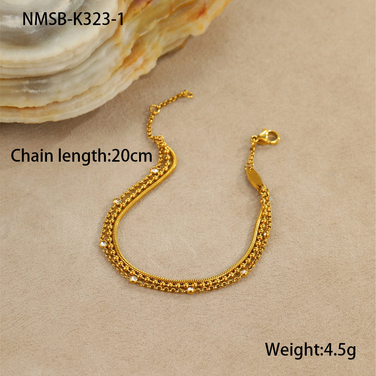 18K Gold Plated Stainless Steel Bracelet – Elegant Layered Chain Anklet/Bracelet for Women - Aurora Adorn