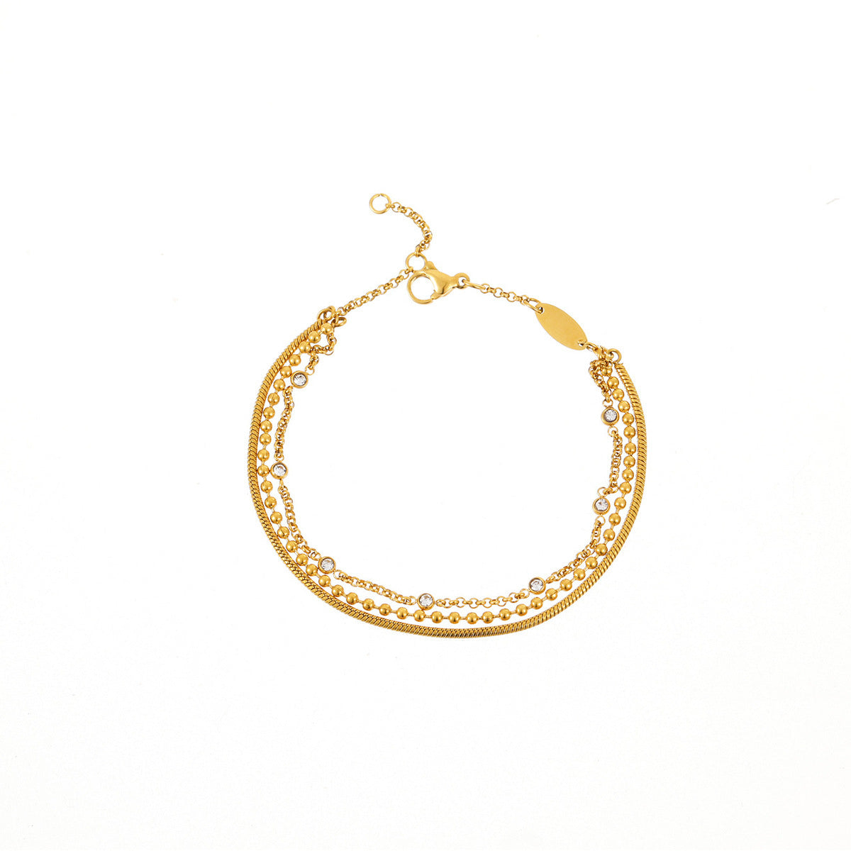 18K Gold Plated Stainless Steel Bracelet – Elegant Layered Chain Anklet/Bracelet for Women - Aurora Adorn
