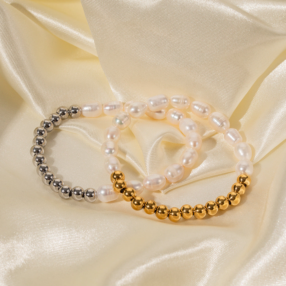 Stainless Steel & Pearl Beaded Bracelets - Aurora Adorn