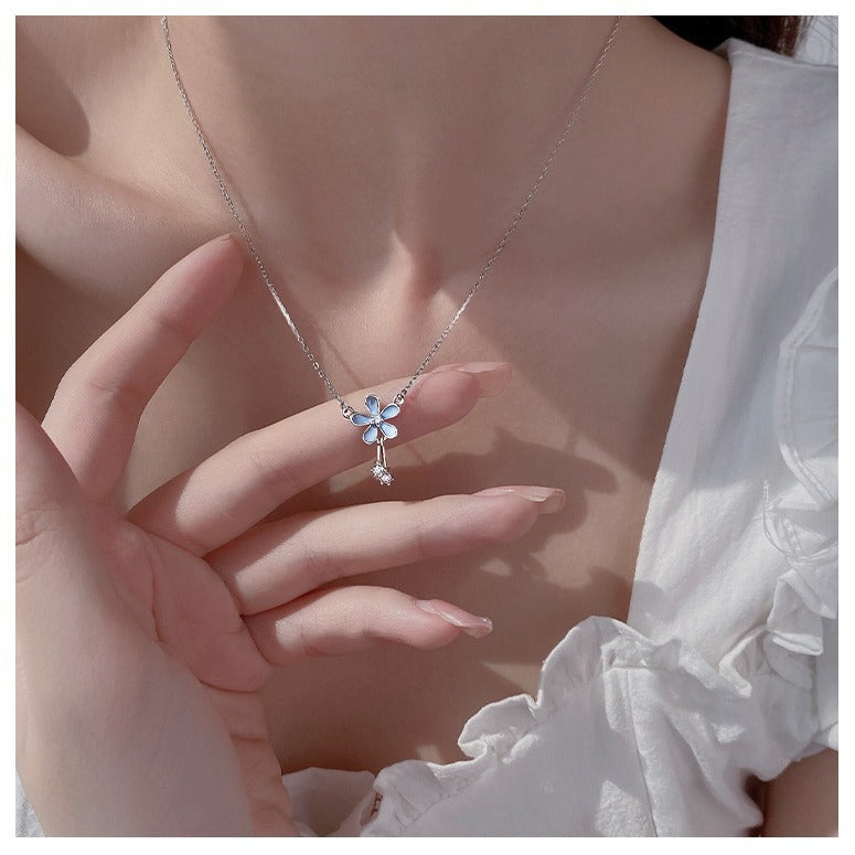 Elegant Sterling Silver Flower Pendant Necklace - Aurora Adorn