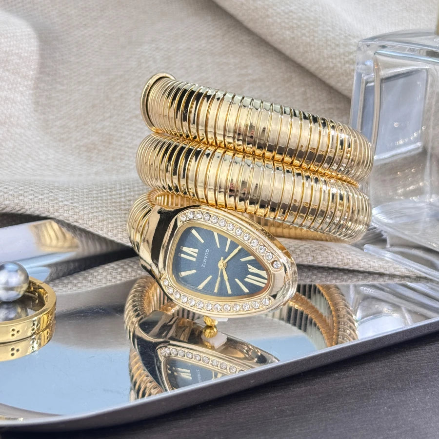 Luxury Snake Coil Bracelet Watch quartz - Aurora Adorn