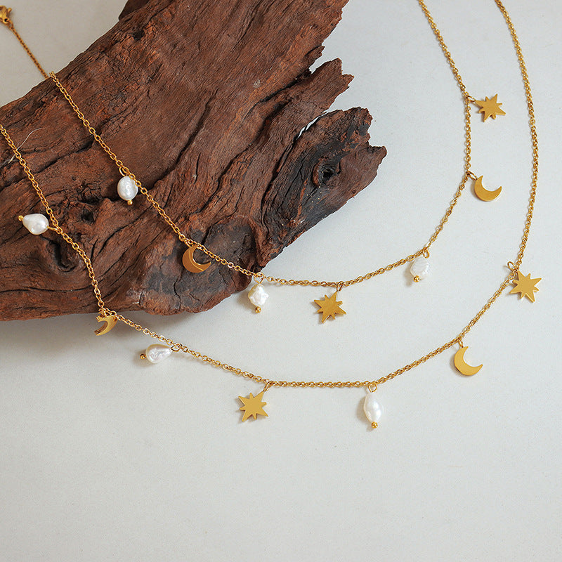 Celestial Pearl Choker Necklace - Aurora Adorn