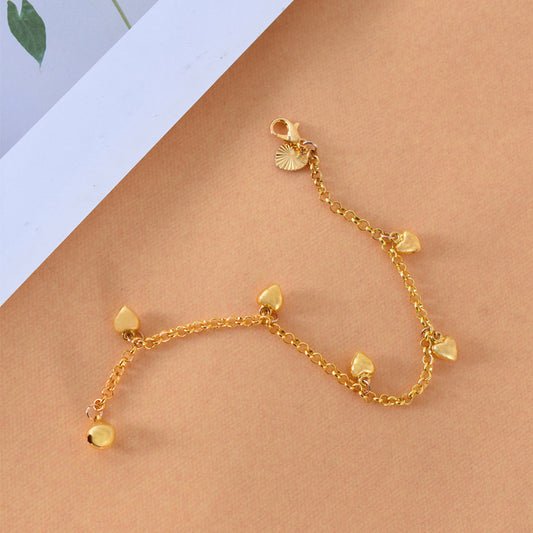Gold Alloy Heart Charm Bracelet - Aurora Adorn
