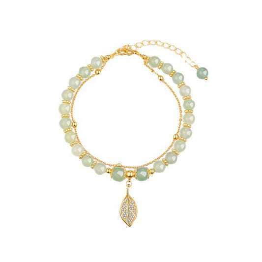 Elegant Green Jade Beaded Bracelet - Aurora Adorn