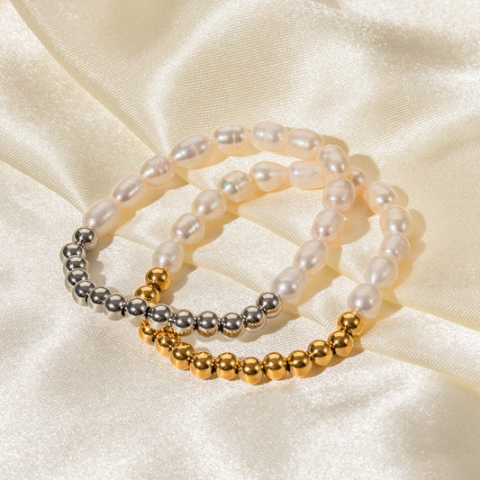 Stainless Steel & Pearl Beaded Bracelets - Aurora Adorn