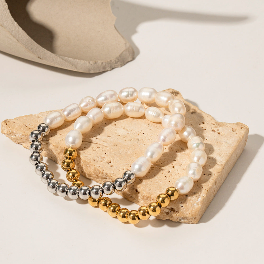Stainless Steel & Pearl Beaded Bracelets - Aurora Adorn