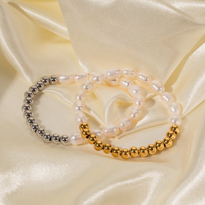 Stainless Steel & Pearl Beaded Bracelets - Aurora Adorn