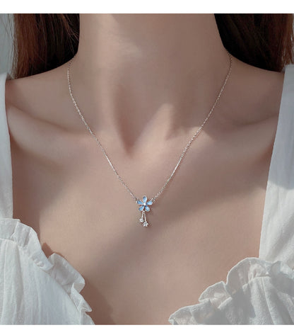 Elegant Sterling Silver Flower Pendant Necklace - Aurora Adorn