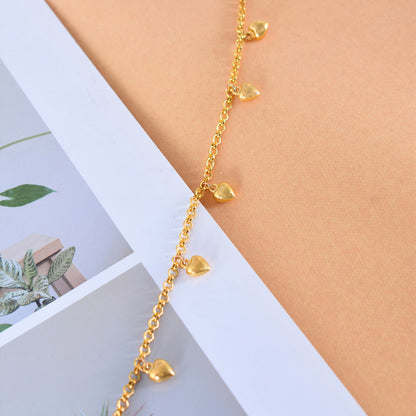 Gold Alloy Heart Charm Bracelet - Aurora Adorn