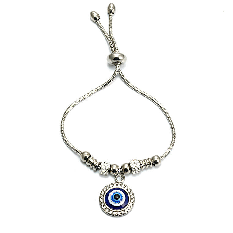 Gold Evil Eye Bracelet with Crystal Accents - Aurora Adorn