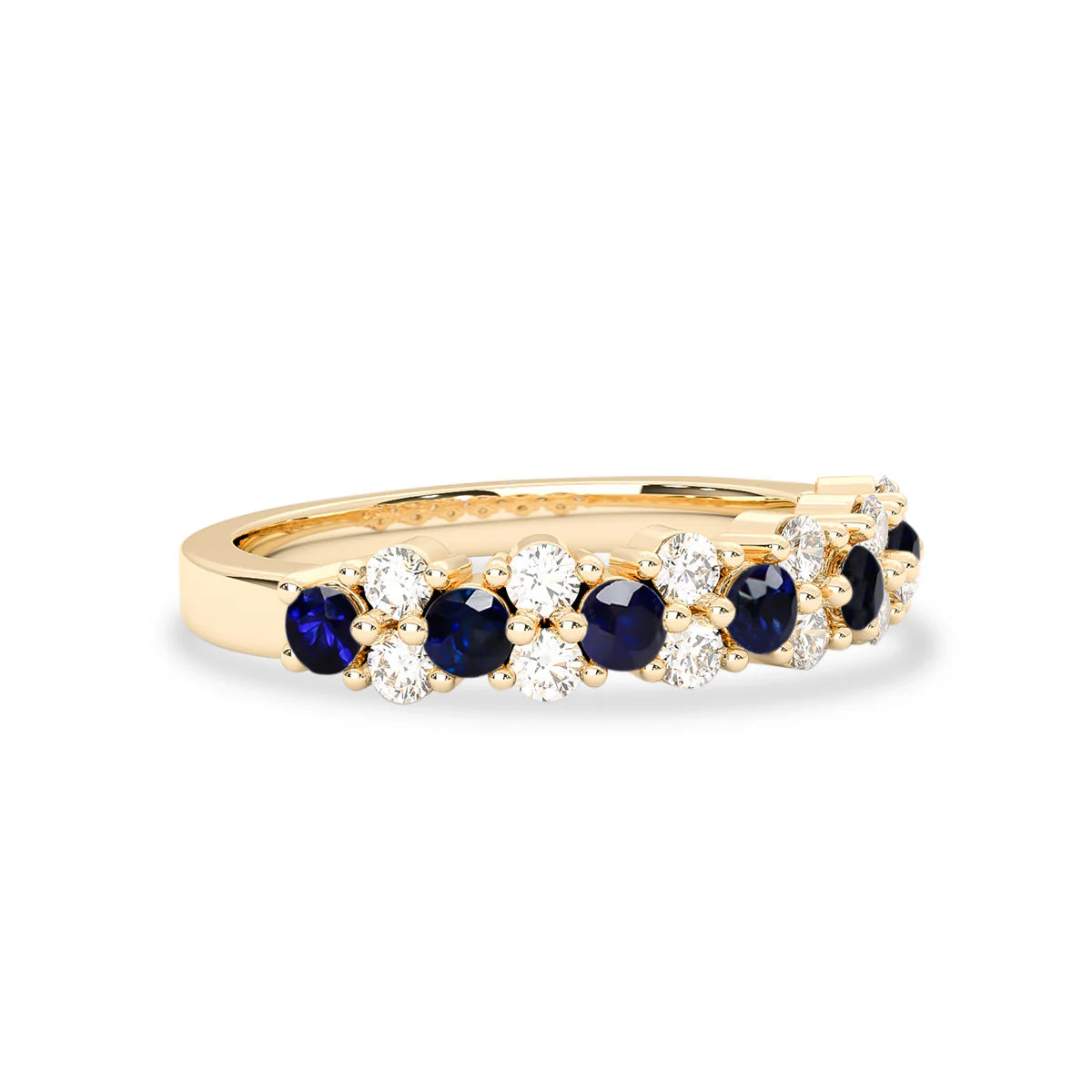 14K Gold Sapphire & Diamond Eternity Ring - Aurora Adorn