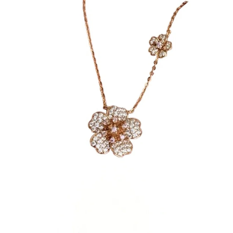 Vintage Flower Necklace bracelet for women Light Luxury - Aurora Adorn