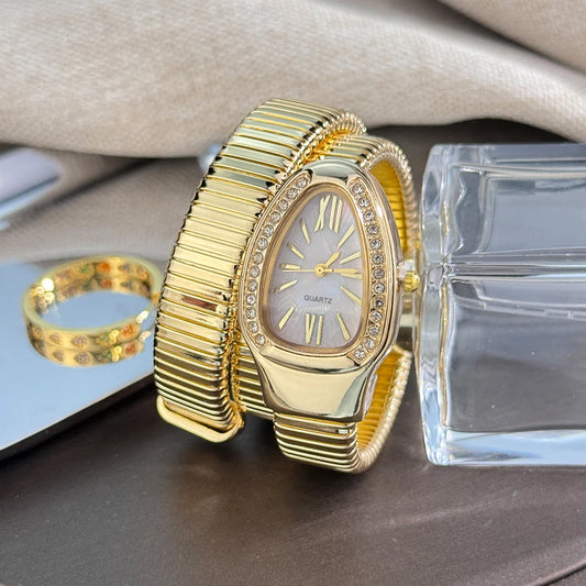 Luxury Snake Coil Bracelet Watch quartz - Aurora Adorn