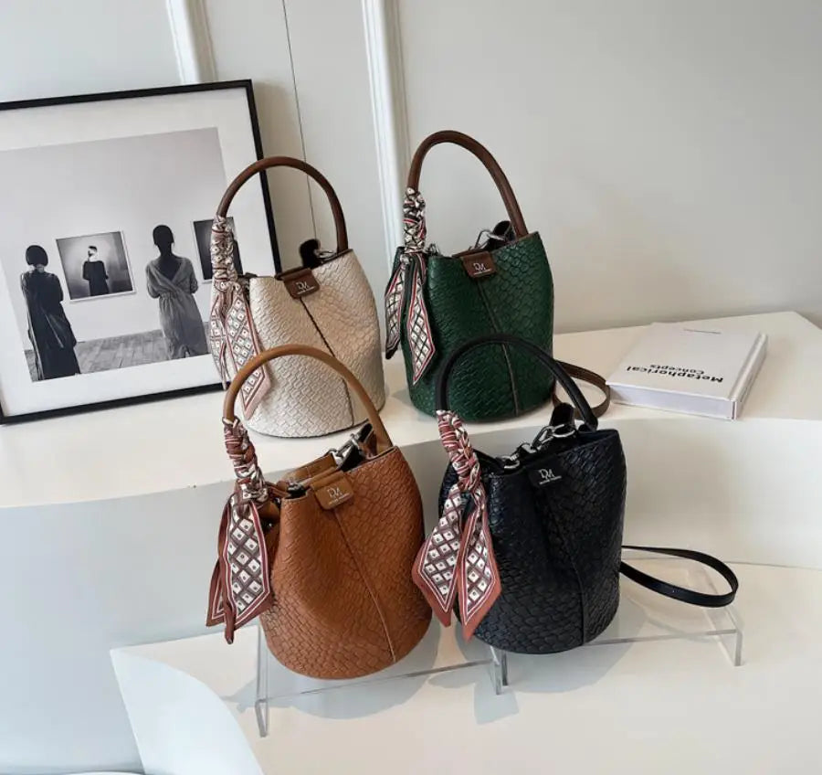 Women’s PU Leather Bucket Bag - Aurora Adorn