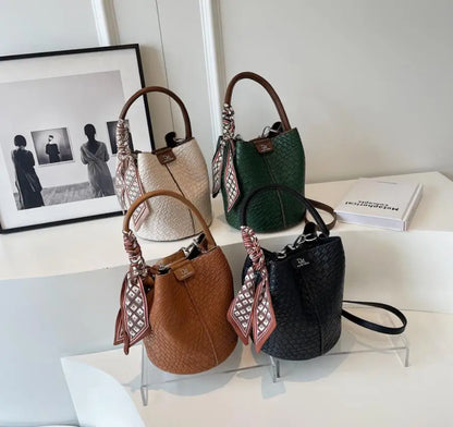 Women’s PU Leather Bucket Bag - Aurora Adorn