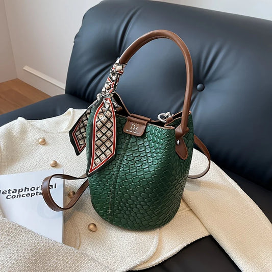Women’s PU Leather Bucket Bag - Aurora Adorn
