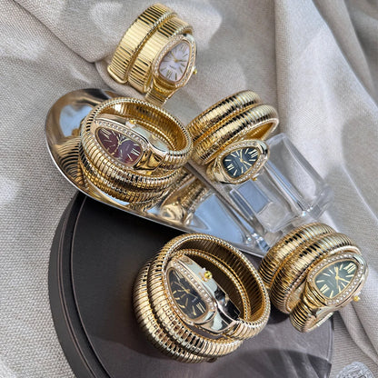 Luxury Snake Coil Bracelet Watch quartz - Aurora Adorn