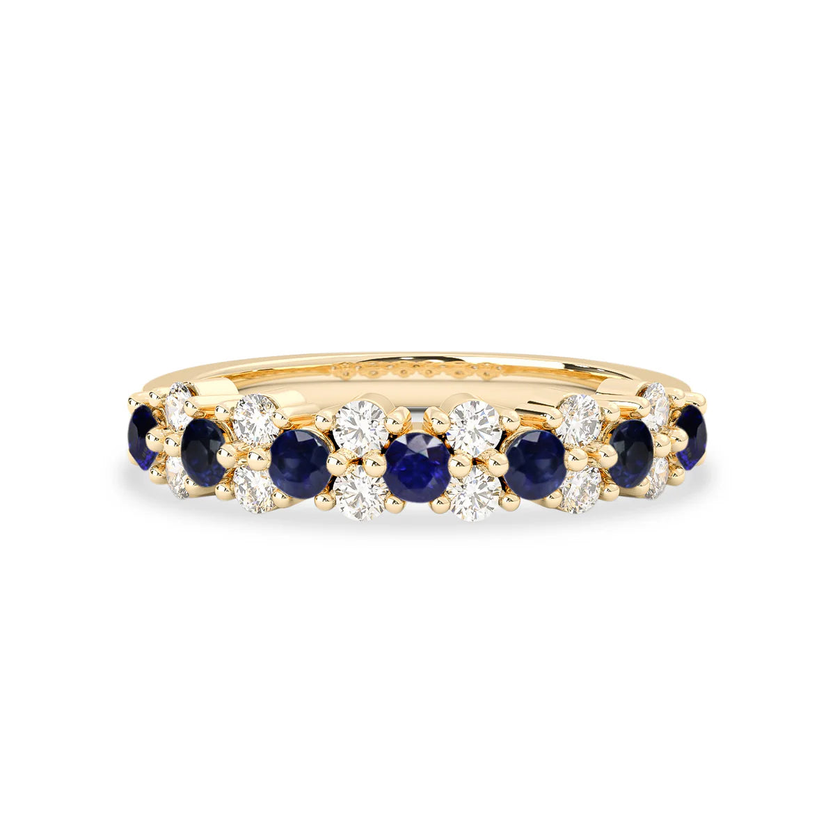 14K Gold Sapphire & Diamond Eternity Ring - Aurora Adorn