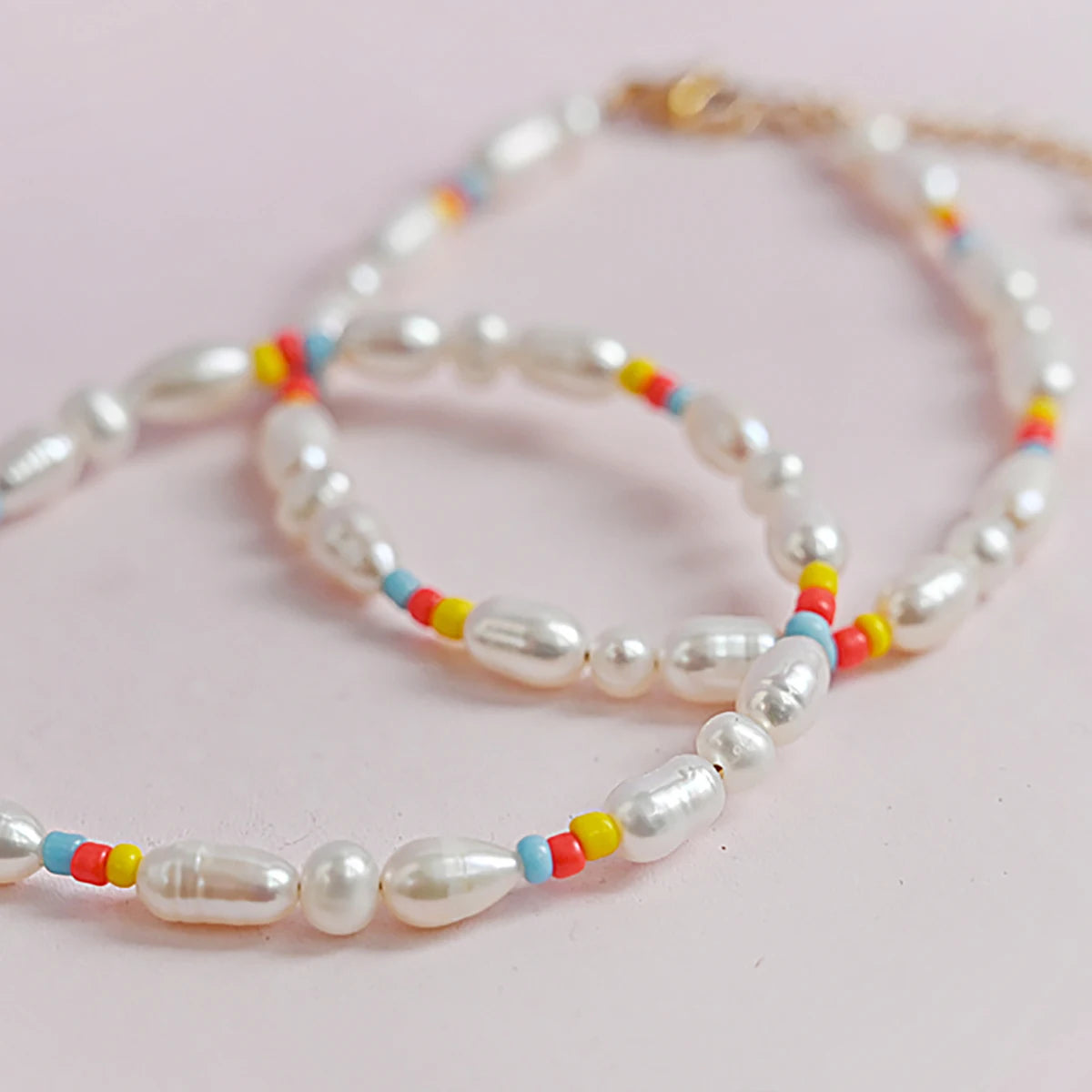 Pearl & Silver Beaded Bracelet – Elegant Women’s Jewelry with Color Accents