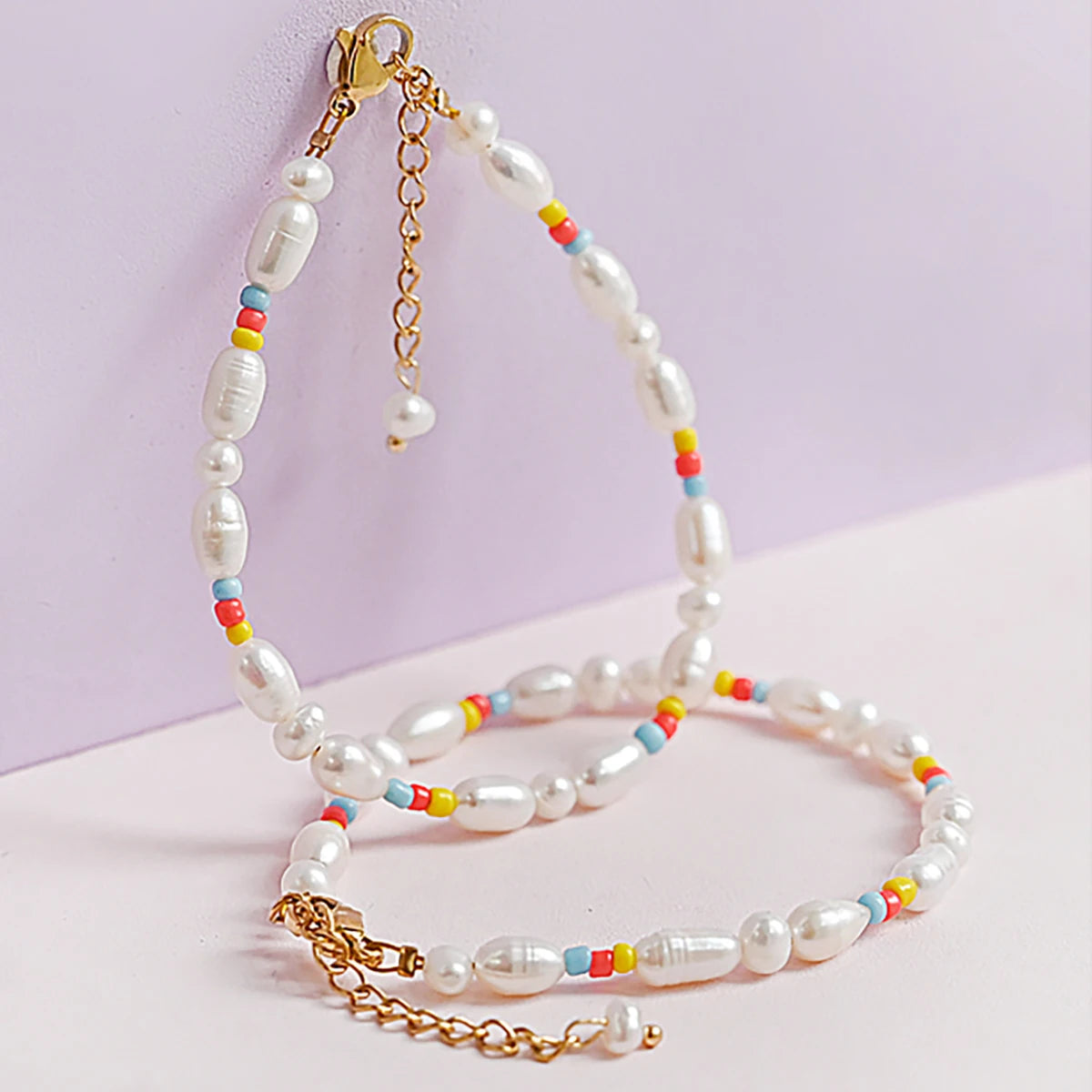Pearl & Silver Beaded Bracelet – Elegant Women’s Jewelry with Color Accents