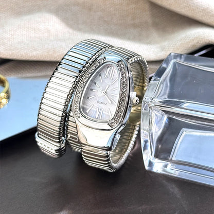 Luxury Snake Coil Bracelet Watch quartz - Aurora Adorn