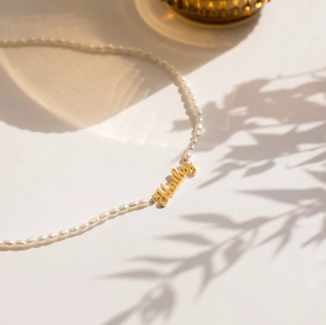 Personalized Custom Name Pendant Fashion Pearl Beaded Necklace For Women - Aurora Adorn