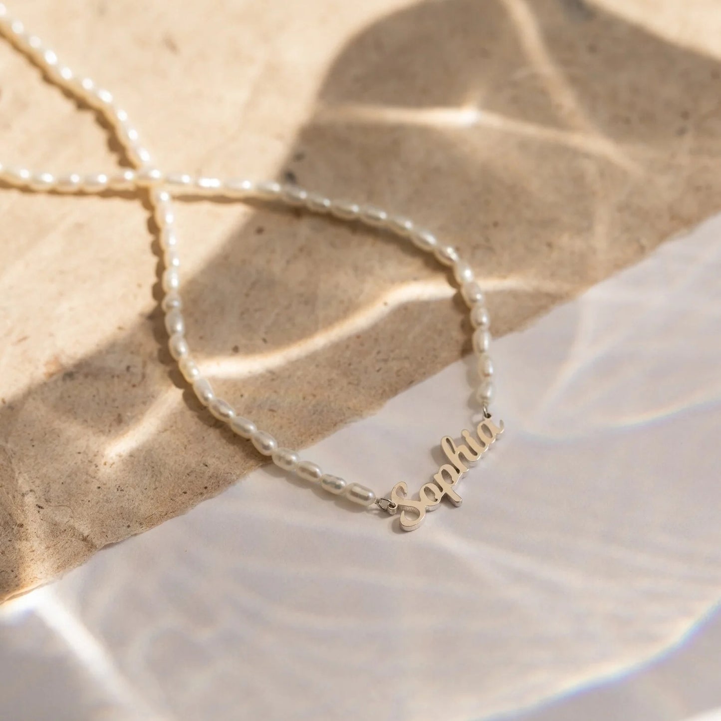 Personalized Custom Name Pendant Fashion Pearl Beaded Necklace For Women - Aurora Adorn