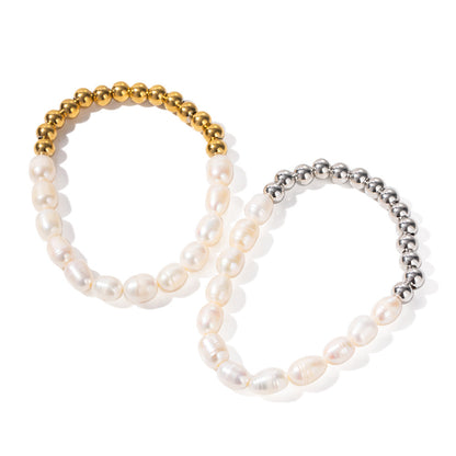 Stainless Steel & Pearl Beaded Bracelets - Aurora Adorn
