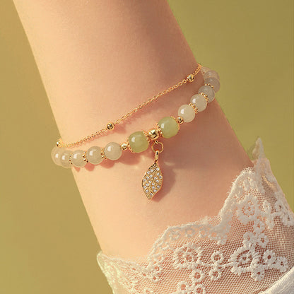 Elegant Green Jade Beaded Bracelet - Aurora Adorn