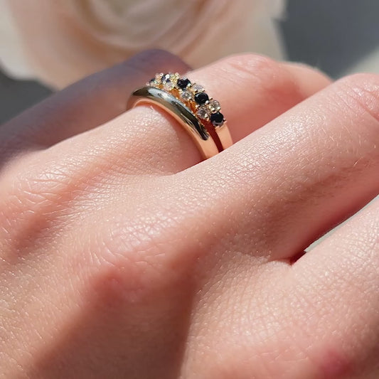 14K Gold Sapphire & Diamond Eternity Ring