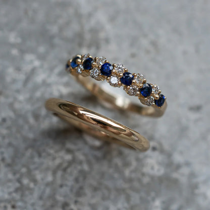 14K Gold Sapphire & Diamond Eternity Ring - Aurora Adorn